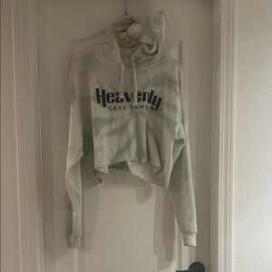 Cropped Tie Dye Hoodie Heavenly Lake Tahoe snowboard fleece hoodie